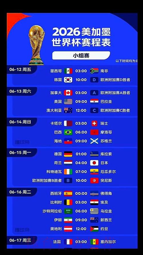 2026美加墨世界杯比赛时间怎么查 2026美加墨世界杯比赛时间怎么查